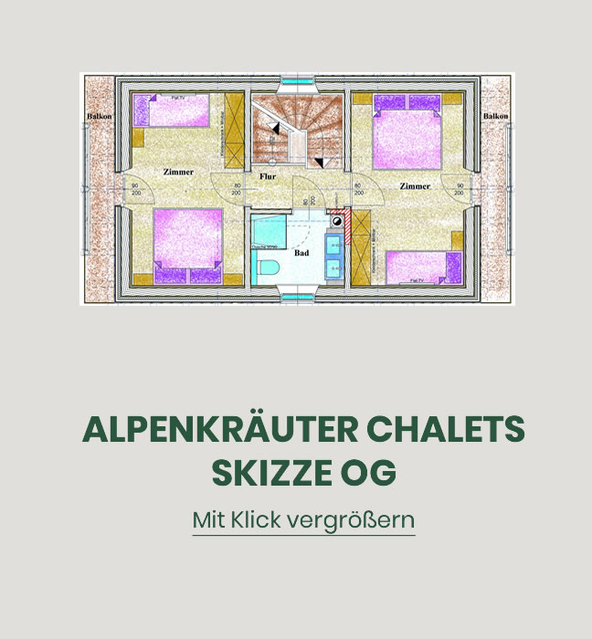 Alpenkräuter Chalets Skizze Obergeschoss
